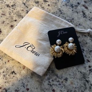 NWT - J Crew Pearl Petal Drop Earrings